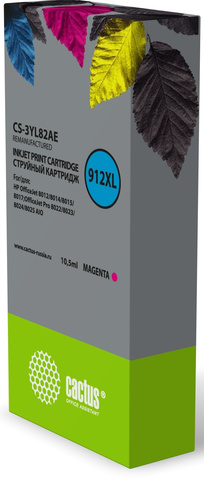 Картридж струйный Cactus CS-3YL82AE 912XL пурпурный (10.5мл) для HP OfficeJet 8012, 8014, 8015, 8017;OfficeJet Pro 8022, 8023, 8024, 8025 AIO