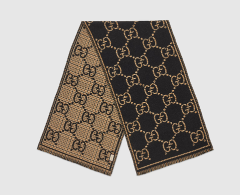 ШАРФ Gucci из шерсти в клетку GG