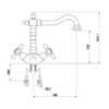 Смеситель для кухни двухвентильный Timo Nelson 0143/02FK antique