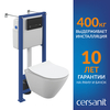 Cersanit 68305 Комплект CITY SMART CO DPL EO slim инсталляция VECTOR кнопка ESTETICA пластик черный матовый с рамкой хром