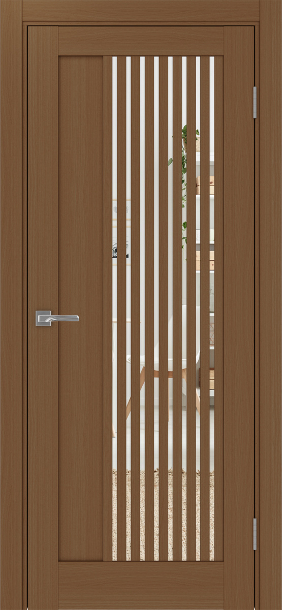 Дверь межкомнатная Оптима Порте Турин 544.12, цвет орех, экошпон, зеркало