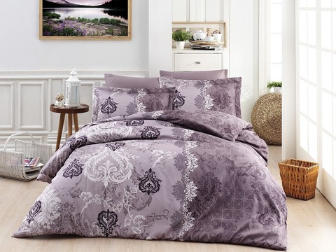Комплект постельного белья DO&CO Сатин DELUX Семейный LONA цвет лиловый фото 1