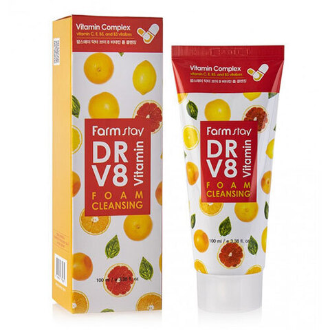 FarmStay Dr-V8 Vitamin Foam Cleansing - Пенка очищающая с комплексом витаминов