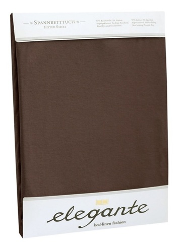 Простыня сатиновая 270x290 Elegante 6800 коричневая