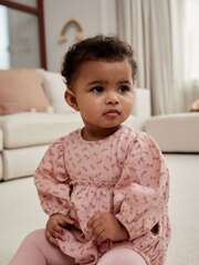 Боди с длинным рукавом и колготки в комплекте для девочек Next Q94-795, Розовый