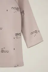 кофточка для новорожденных  К 302523/игрушечные паровозики на кремовом