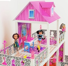 PAREMO Трехэтажный кукольный дом (7 комнат, 3 куклы) (PPCD116-08)