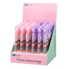Ручка шариковая, автоматическая, Basir, синие чернила, серия "Лапки", с фигурками в корпусе и игрушкой, 36 шт