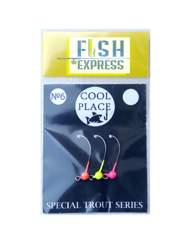 Cool Place Джиг-головка форелевая  крючок № 6 Decoy (0,3г) цвет микс(шартрез/розовый/оранжевый) 3шт/уп.