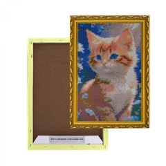 
          Алмазная мозаика Alingar, на подрамнике, с полным заполнением, (глянц), 20х30 см, 20 цветов, "Рыжий котенок"