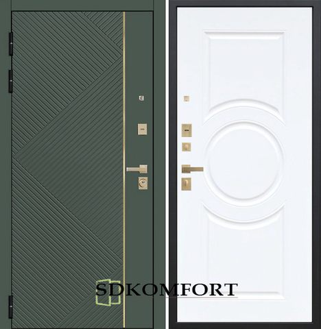 Белый матовый-золото