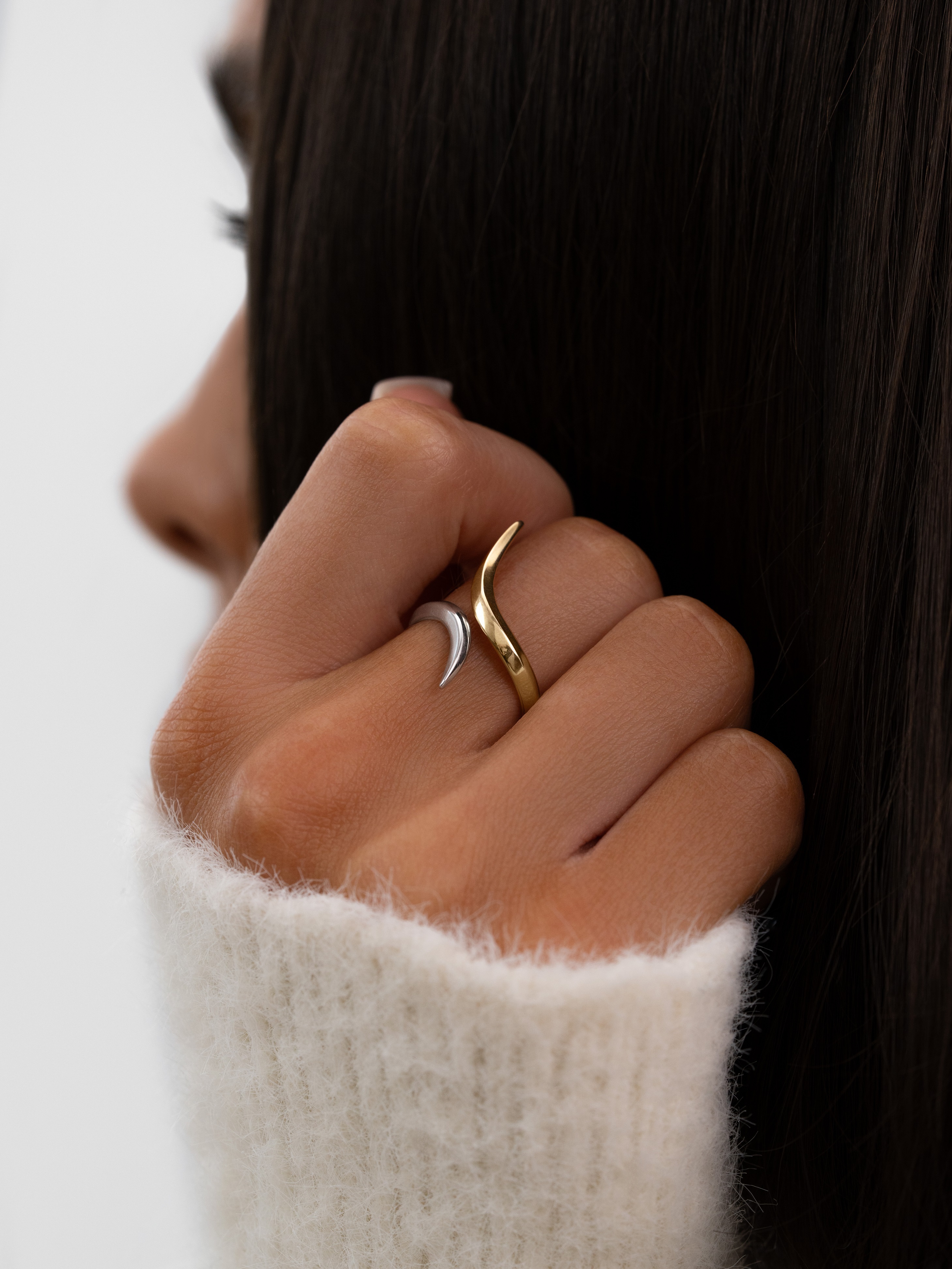 Кольцо позолоченное Завиток