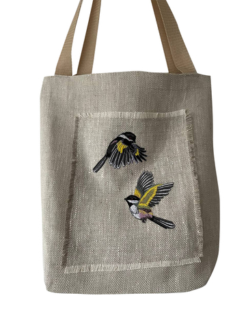 Сумка-шоппер льняная с вышивкой 