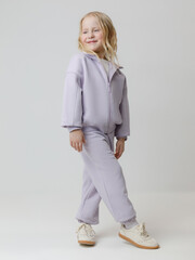 брюки  для девочки  КР 400872/сиреневый 3710 к647
