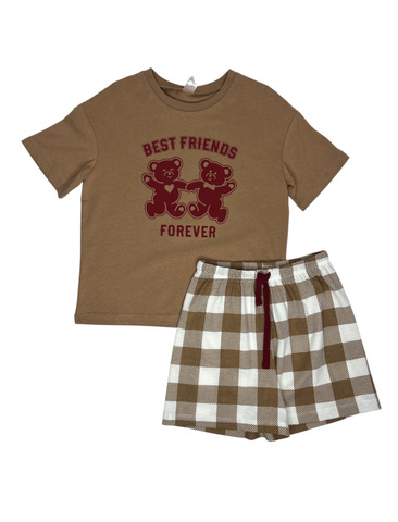 CWJG 50224-33K Пижама для девочки (футболка, шорты), Латте