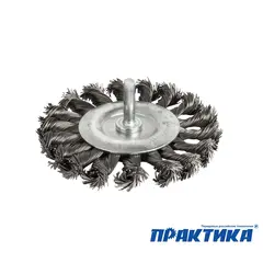 Кордщетка для дрели радиальная витая ПРАКТИКА 100 мм, хвост 6 мм (242-885)