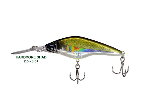 Воблер HARDCORE SHAD 75sp 10гр. 2.5 - 3.5m+ #15 (реплика)