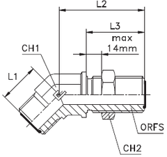 ФИТИНГ ORFS ELBOW 12 CAST