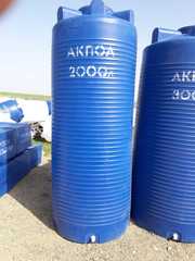 Ёмкость пластиковая пищевая АКПОЛ В 2000 л. вертикальная высокая  (104x104x270см;45кг;синий) - арт.555052.2