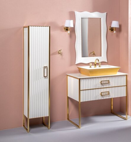 Boheme Monaco 868-WG Пенал, цвет: белый глянец, золото