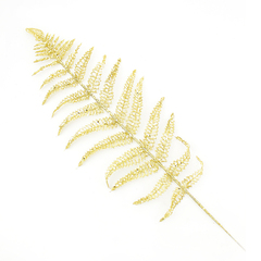 Искусственное растение, Лист папоротника, Золото, 32 см, 3 шт.