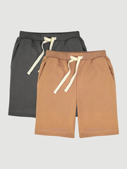 Шорты удлиненные Mjölk Camel/Steel Grey, сет 2 шт.