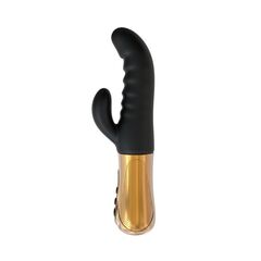 Черный вибратор с возвратно-поступательными движениями Big Thrust Rabbit - 23 см. - 