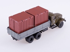 KRAZ-257B1 flatbed with containers khaki-gray 1:43 Start Scale Models (SSM)