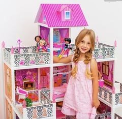 PAREMO Трехэтажный кукольный дом (7 комнат, 3 куклы) (PPCD116-08)