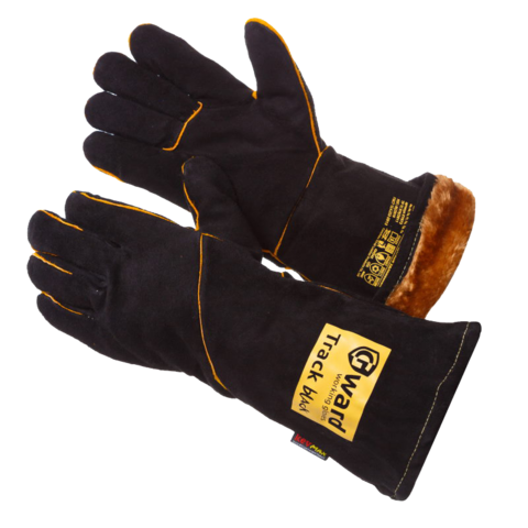 Краги спилковые GWARD Track Black Zima утепленные (черные)