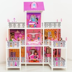 PAREMO Трехэтажный кукольный дом (7 комнат, 3 куклы) (PPCD116-08)