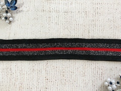 Лента лампасная трикотажная люрекс, ш. 2,5 см.