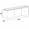 Cezares 55232 Тумба под раковину подвесная, с шестью выдвижными ящиками 140x48x55