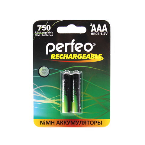 Аккумуляторная батарейка 750 mAh Perfeo (AAA) (блистер, 2 шт.)