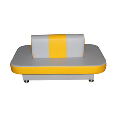 Диван круговой для раздевания (овальный) серо-желтый