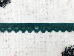 Кружево хлопковое/Тесьма вязаная, ш. 3 см, изумруд