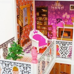 PAREMO Трехэтажный кукольный дом (7 комнат, 3 куклы) (PPCD116-08)