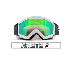 Очки кроссовые ARIETE MUDMAX GOGGLES, белый, зеркальная зеленая линза 14940-BVN