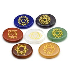 Коллекция чакр 7 шт из самоцветов овал 28*22мм