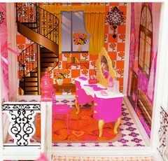 PAREMO Трехэтажный кукольный дом (7 комнат, 3 куклы) (PPCD116-08)