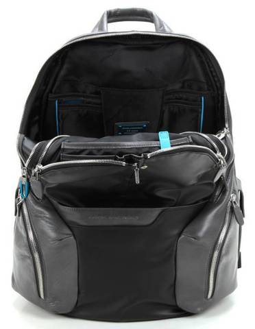 Рюкзак унисекс Piquadro Coleos, чёрный, кожа искусственная/кожа натуральная (CA2943OS/N)