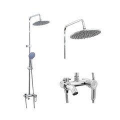 Смеситель СЛАВЕН СЛ-ОД-Т60 серия Город для ванны, однорычажный, картридж 35мм, короткий излив, тропический душ, труба