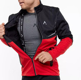 Утеплённый лыжный костюм ArsWear Black-Red Professional с лямками мужской