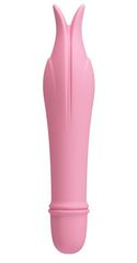 Нежно-розовый миниатюрный вибромассажер Edward с усиками - 14,5 см. - 