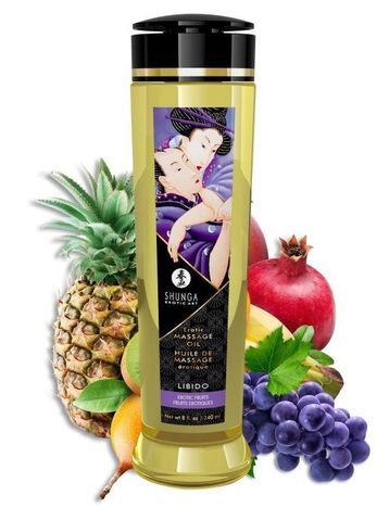 Массажное масло Libido Exotic Fruits с ароматом экзотических фруктов - 240 мл. - Shunga 1202