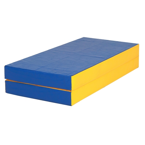 Спортивный мат 100 х 100 х 10 см складной, сине/желтый