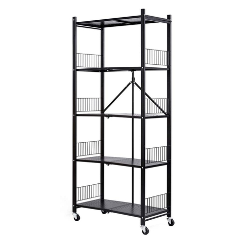 Стеллаж Tidan, 70х36х155, черный, 5 полок, сталь