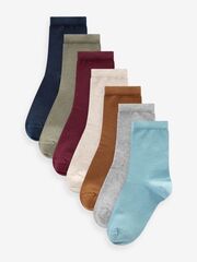 Носки хлопковые для мальчика Next E13-081, 7 шт., Хаки, Голубой, Серый