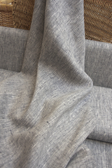 Лен плотный цвет темно синий меланж