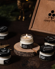 Подарочный набор ароматических свечей (5 штук) в деревянной шкатулке